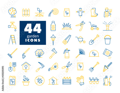 Gardening and Planting vector icons set