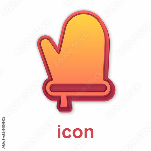 Gold Oven glove icon isolated on white background. Kitchen potholder sign. Cooking glove. Vector