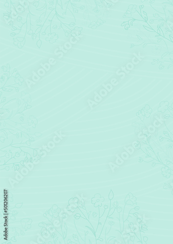 linen flowers on the blue, vector background template