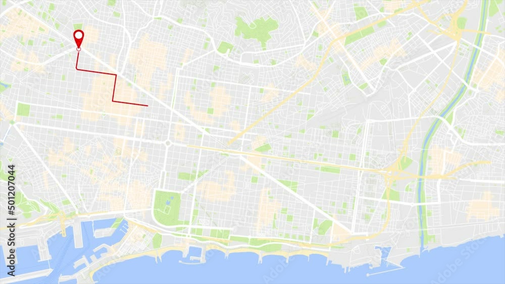 This is a modern map city of Barcelona. If you need to travel from dot A to dot B then use this animation. This is a modern map city of Barcelona. If you need to travel from dot A to dot B then use this animation.