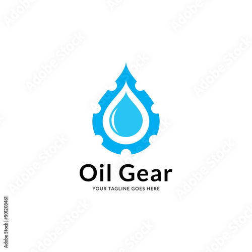 Oil gear vector logo template. This design use cog symbol. Suitable for industrial.