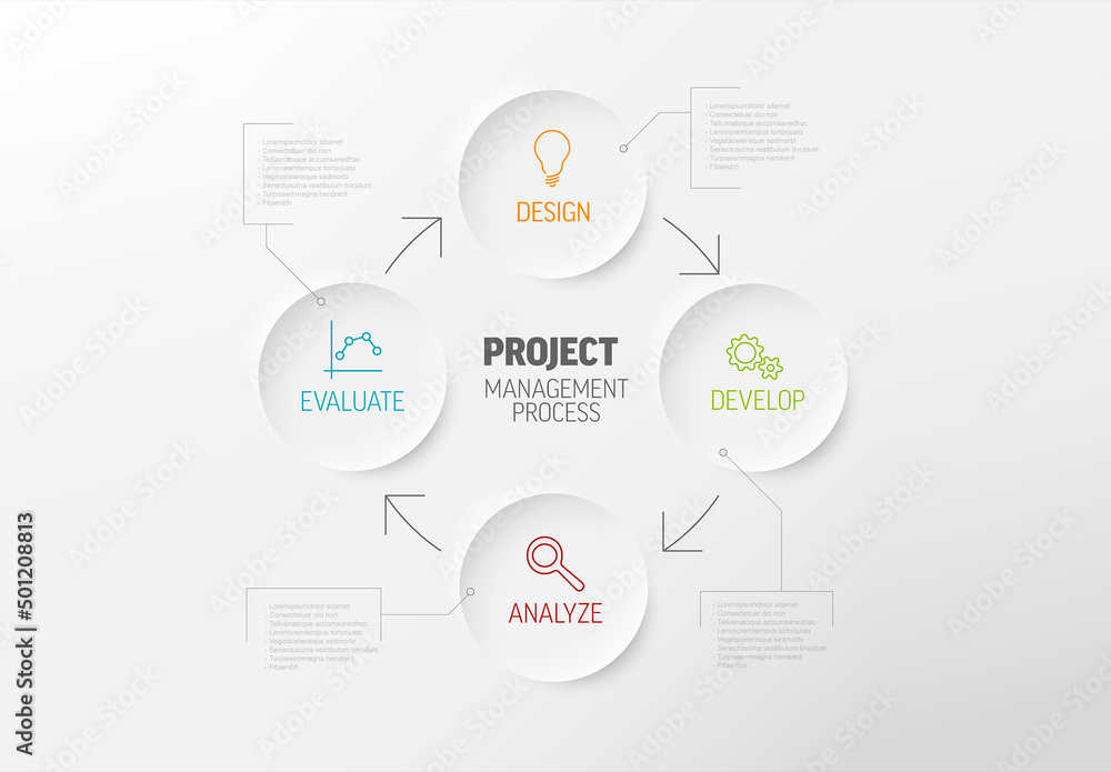 Light Project Management Process Diagram Concept Stock Template | Adobe ...