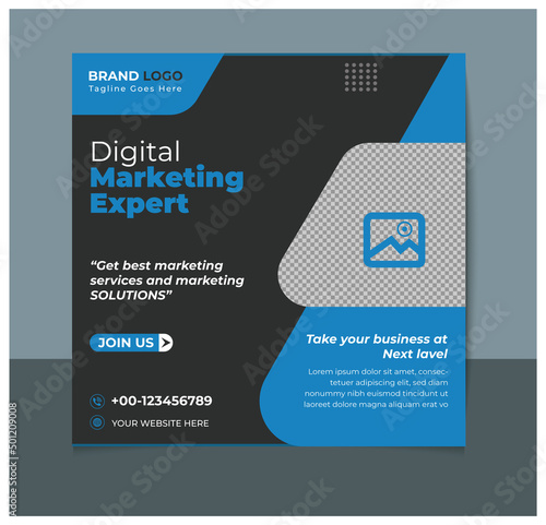 Digital marketing expert corporate flyer, business flyer, marketing agency, corporate solution expert  photo