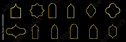 set of Islamic logo and symbol. Mosque frame vector illustration