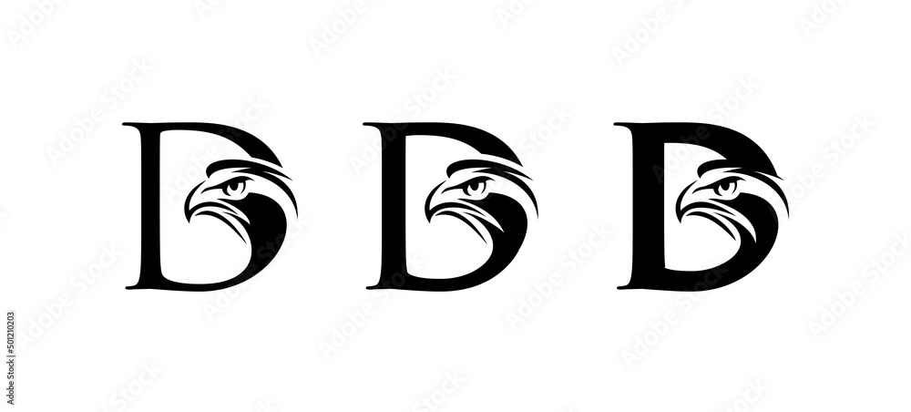 Monogram Eagle Logo Initial Letter D Monogram Eagle Logo Initial Letter D