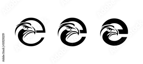 Monogram Eagle Logo Initial Letter e