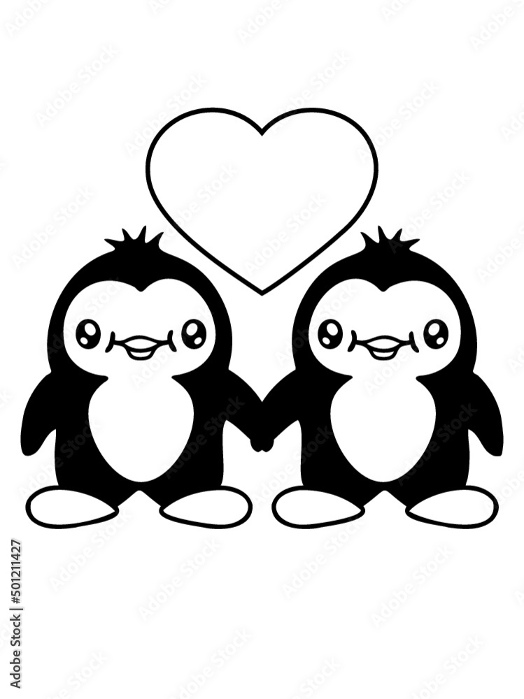 Obraz premium Herz Pinguine Paar 