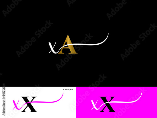 Colorful XA Logo Icon, Signature Xa ax Fashion and beauty Logo Image Vector Stock