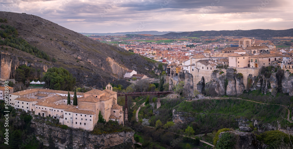 Panoramic views of the city of Cuenca, Spain.