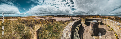Photo Findhorn beach dunes road panoramic