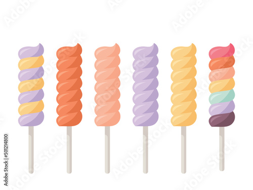 Modern colorful lollipop twist vector illustration