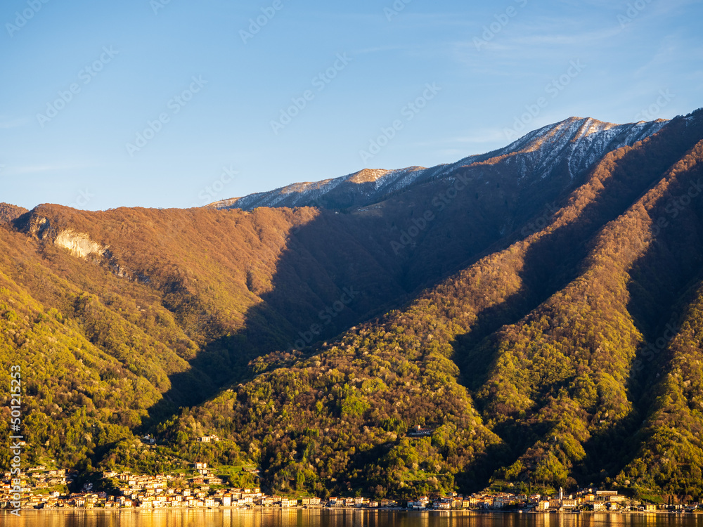 mountain landscape at lago di como in italy mountain landscape at lago di como in italy