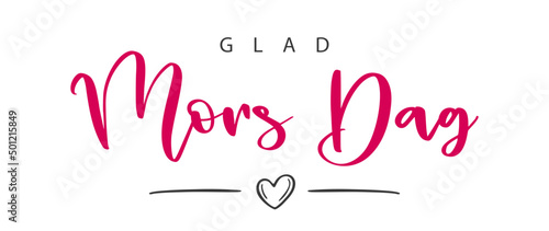Glad mors dag, swedish text. Happy mother's Day. Vector