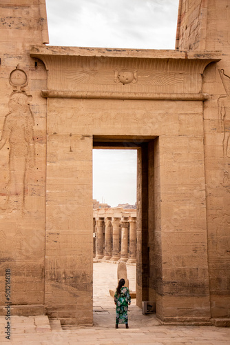 Woman at Philae Temple, Aswan, Egypt
