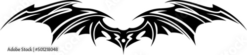 A beautiful illustration with tribal tattoo. Black color on a white background.