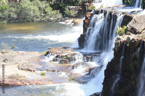Fototapeta Naklejka Na Ścianę i Meble -  Waterfall in Chapada dos Veadeiros National Park, Goias, Brazil