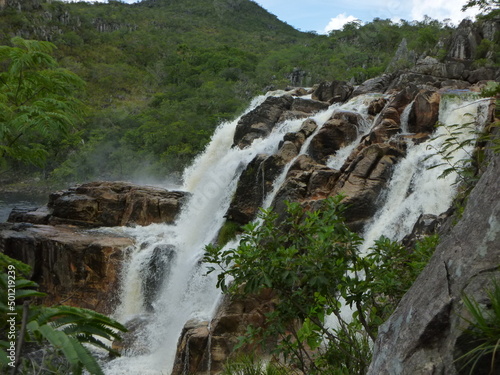 Waterfall in Chapada dos Veadeiros National Park  Goias  Brazil