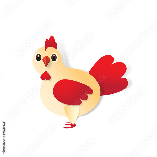 funny cartoon chicken vector illustration
