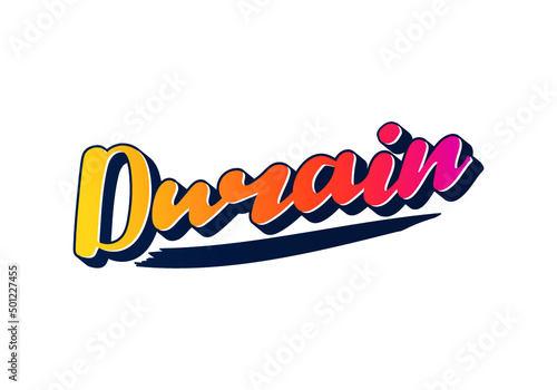 Durain text word mark, effect template with abstract, bold, and hand drawn style to use for business logo and brand photo