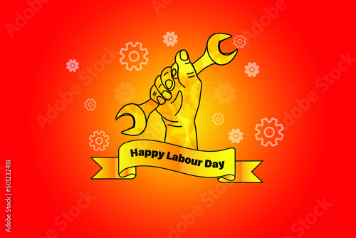 Happy Labour Day template design, Happy Labour Day Vector. 1st May International Labour Day, getting card template, Social medial post, Vector