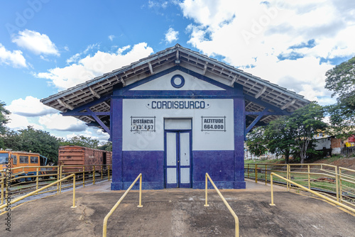 old railway station in the city of Cordisburgo, State of Minas Gerais, Brazil photo