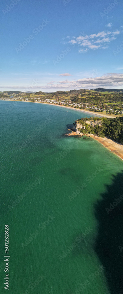 Naklejka premium Shakespeare Point Lookout in Cooks Beach, Coromandel Peninsula - New Zealand North Island.
