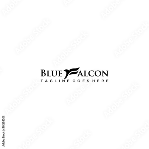 letter f falcon eagle head logo sign design