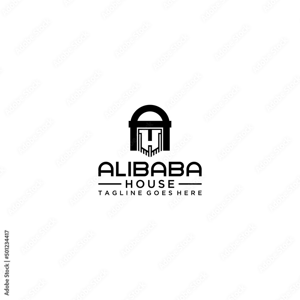 AH or HA letter and arabic man logo sign design AH or HA letter and arabic man logo sign design