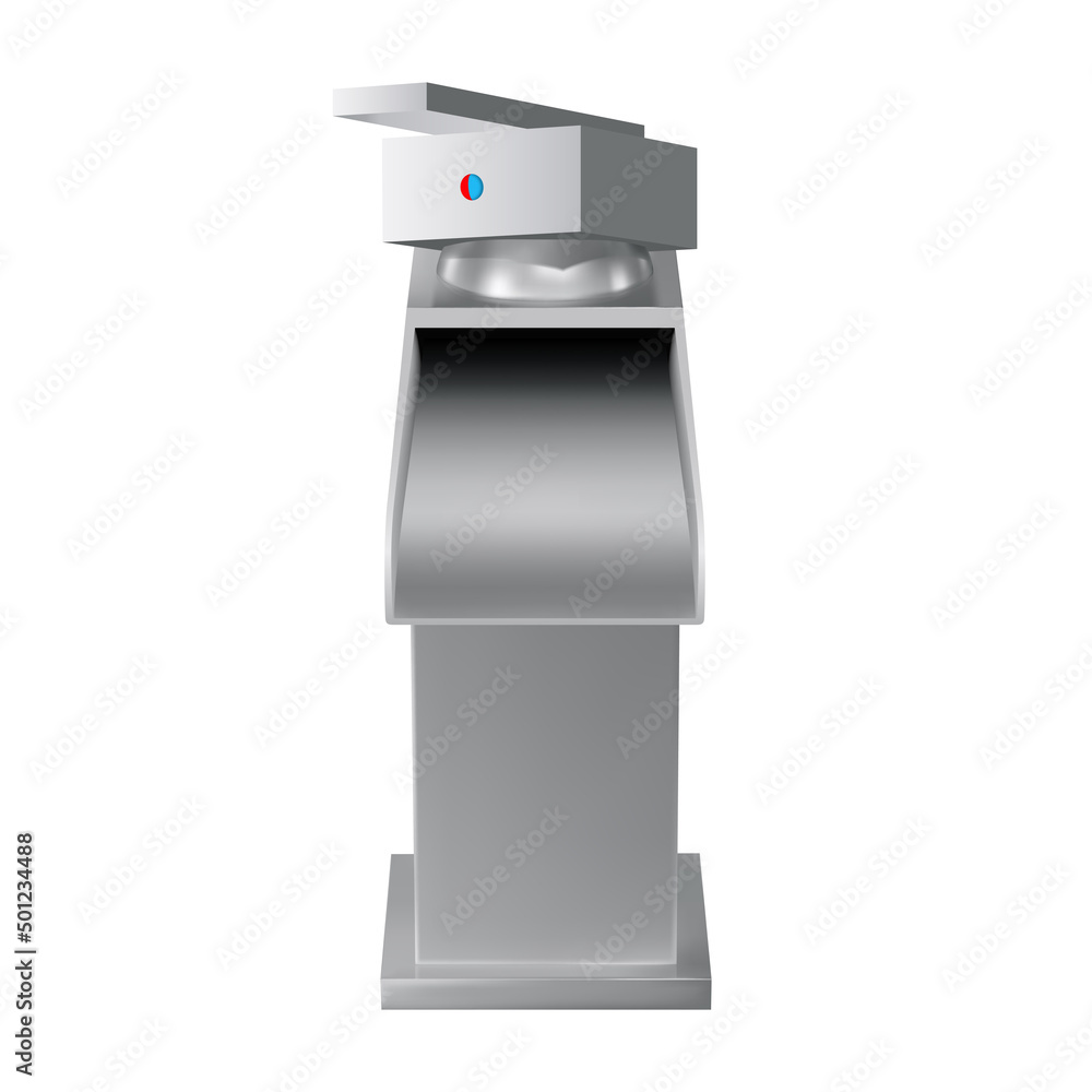 Illustration of Mixing Tap for Cold and Hot Water for the Bathroom Mixer on a White Backdrop. Scratch Resistant Grade Stainless Steel Illustration of Mixing Tap for Cold and Hot Water for the Bathroom Mixer on a White Backdrop. Scratch Resistant Grade Stainless Steel