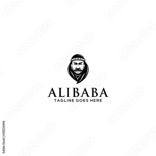 Arabian man whiskers with Turban logo