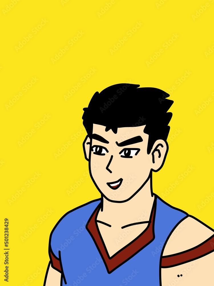 cute man cartoon on yellow background cute man cartoon on yellow background