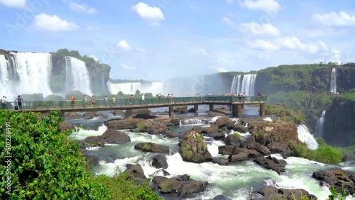 scenes of the Iguaçu Falls in Foz do Iguaçu in Brazil one of the seven wonders of nature