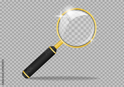 Magnifying glass on transparent background