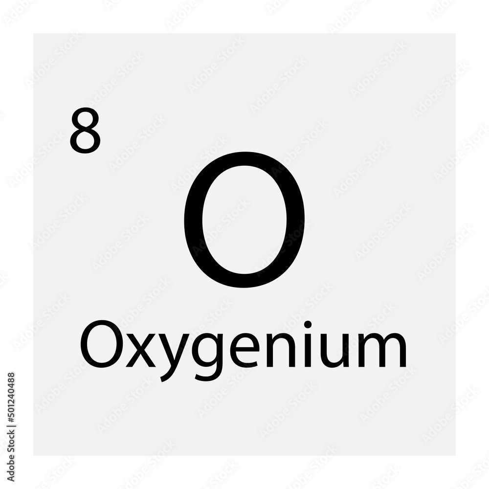 Oxygenium in flat style. Design element. futuristic style. Vector illustration. stock image. 