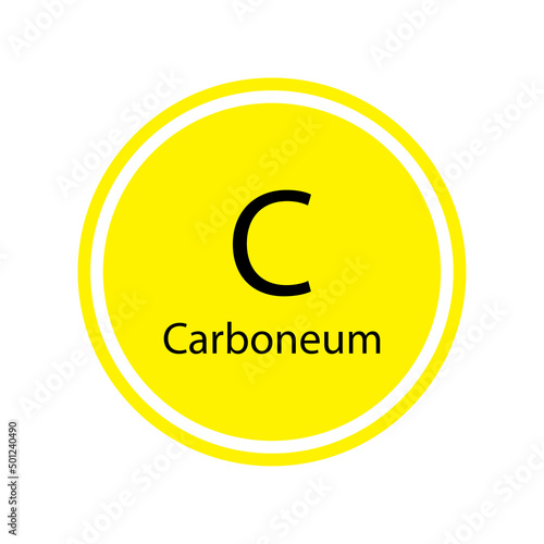 Button with carboneum. Chemical element. Periodic table of Mendeleev. Vector illustration. stock image.  photo