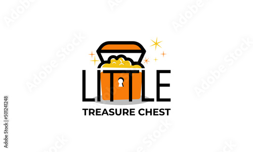 vector graphic illustration logo design for logogram logotype little treasure chest