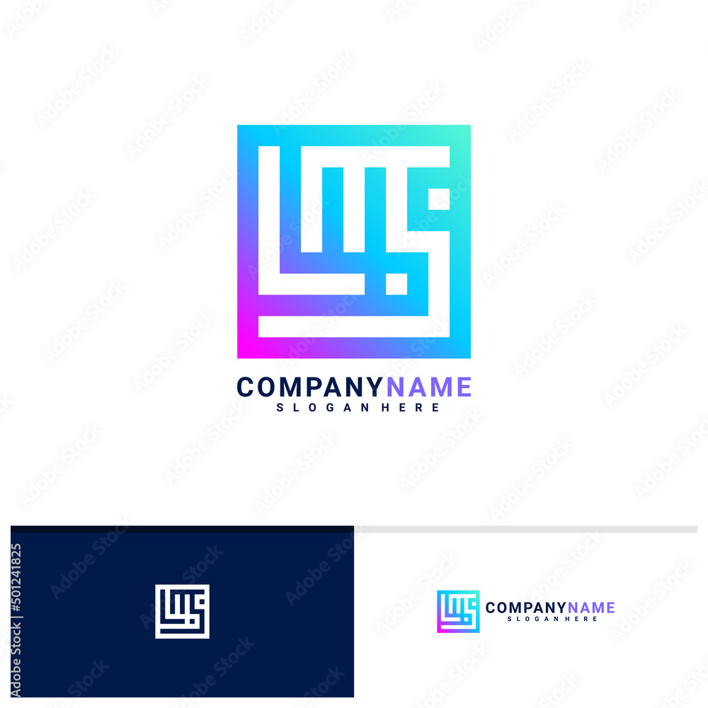 Initial L M S logo vector template, Creative L M S logo design concepts Initial L M S logo vector template, Creative L M S logo design concepts