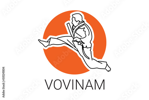 vovinam sport vector line icon. vovinam fighter sport. sign. sport pictogram illustration