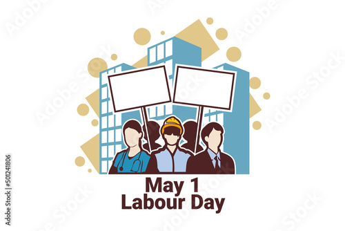 May 1, Happy Labor or Labour day (mayday) vector Illustration. Suitable for greeting card, poster and banner. 
