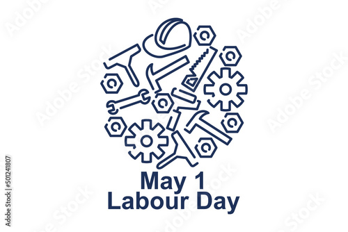 May 1, Happy Labor or Labour day (mayday) vector Illustration. Suitable for greeting card, poster and banner. 