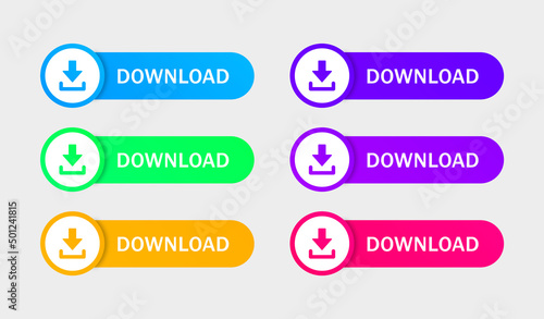 download icon button - arrow down icon. file download label banner web icons buttons
