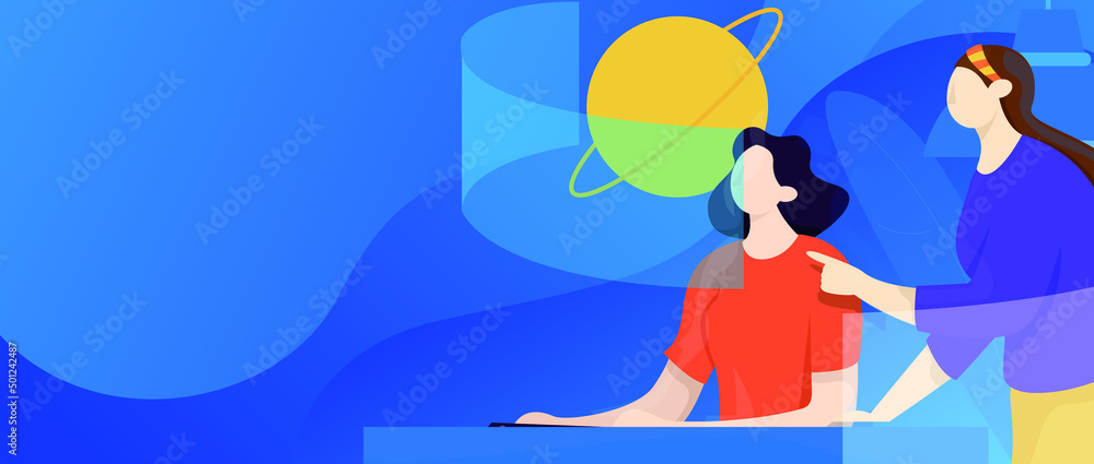 Internet workers collaborating with each other vector concept illustration
Internet workers collaborating with each other vector concept illustration