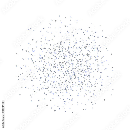 Background silver, gray texture crumbs. Silverish dust scattering, isolated on white. Particles grain, sand. Vector.