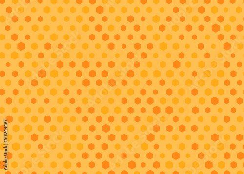 Orange hexagonal dots on a background