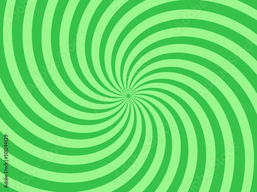 Green vortex radiate from the center of the background.