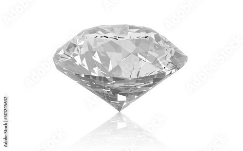 Dazzling diamond on white background. 3D render