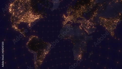 World map news studio set background