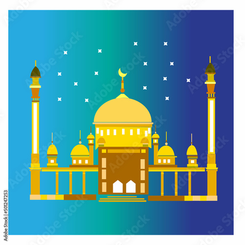 Islamic mosque in the night background ramadan kareem.Good for background ramadan islamic..