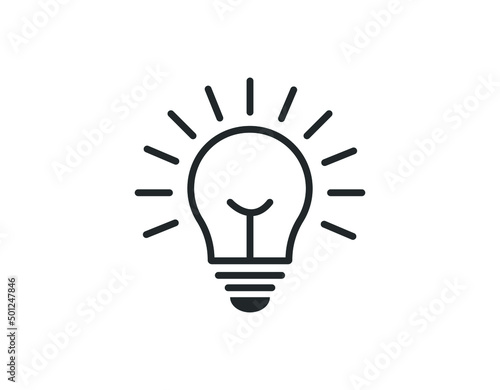 Bulb light vector icon. Lighting Electric lamp. Electricity, shine. Light Bulb icon vector, isolated on background. Bulb light icon - Idea sign, solution. Bulb light symbol Energy