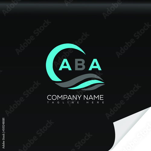 ABA logo monogram isolated on circle element design template, ABA letter logo design on black background. ABA creative initials letter logo concept.  ABA letter design.